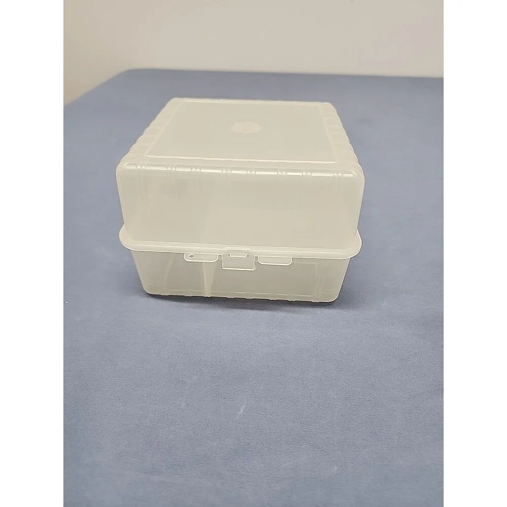 VTG Anchor Hocking Clear Plastic Sheer Lunch Box Model #5803 Made in the USA EUC